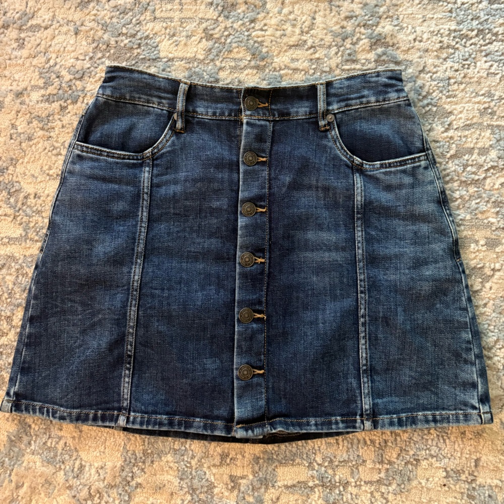 Aerie Denim Button-Front Skirt
